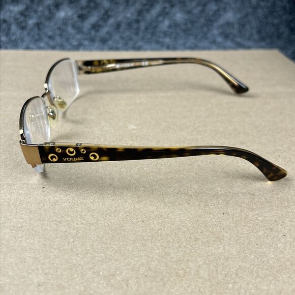 Vogue VO3818 813 Eyeglasses 51 17 135 Half Rimless Brown Tortoise FRAMES ONLY - Picture 3 of 6